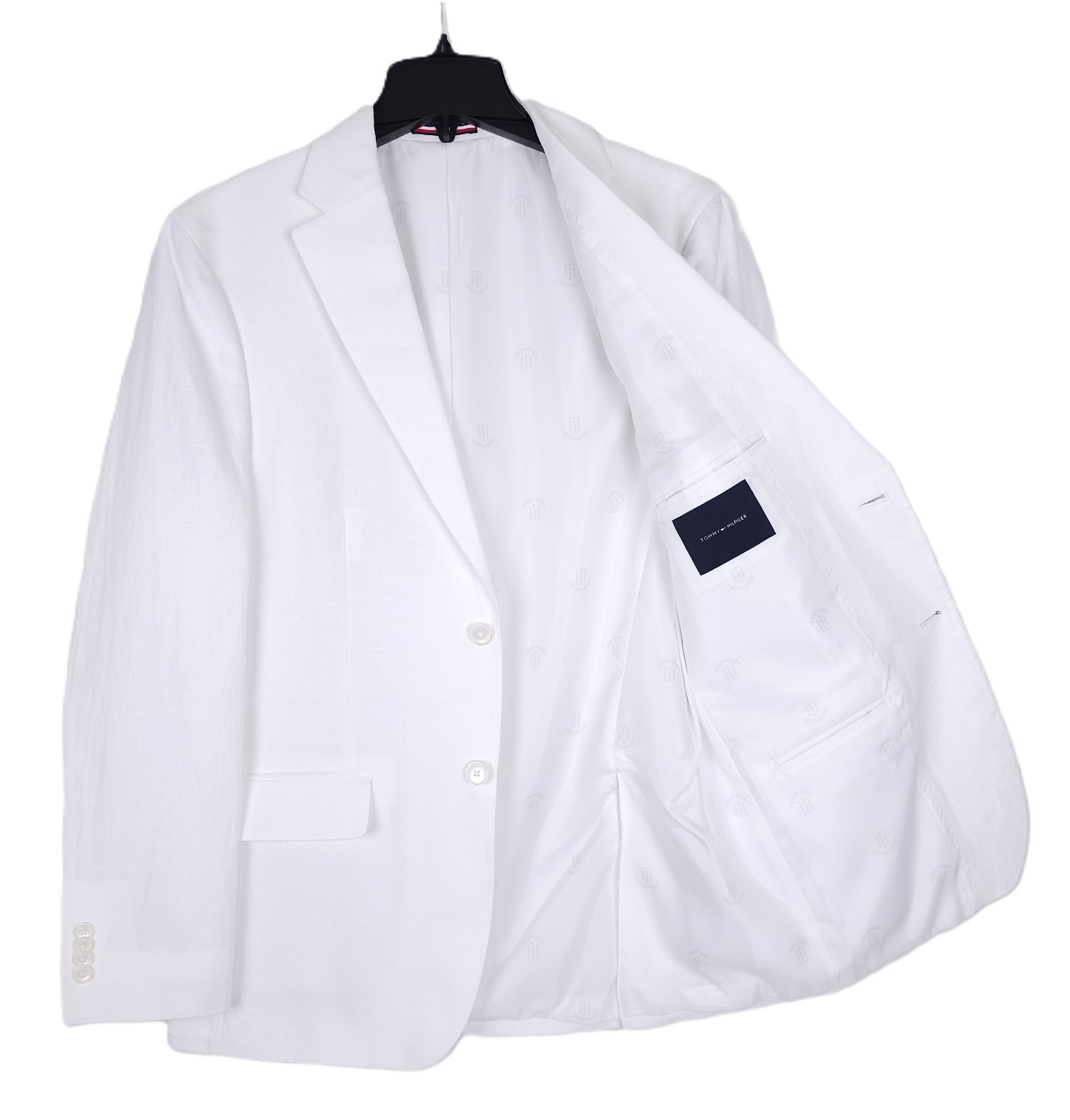 Tommy Hilfiger Men's Modern-Fit 100% Linen Sport Coat White Solid 42R NWT