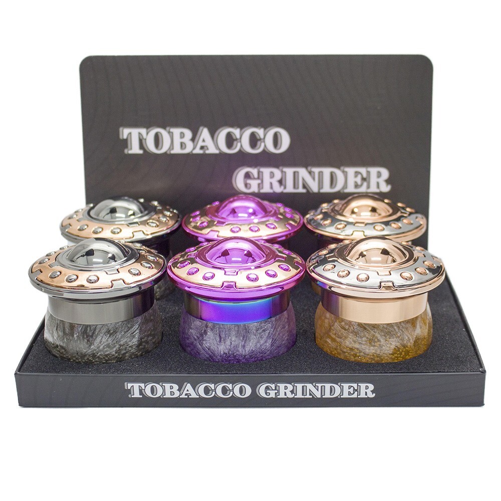 2.2" UFO Spice Herb Tobacco Grinder Herbal Metal Smoke 4 Piece Crusher Gift