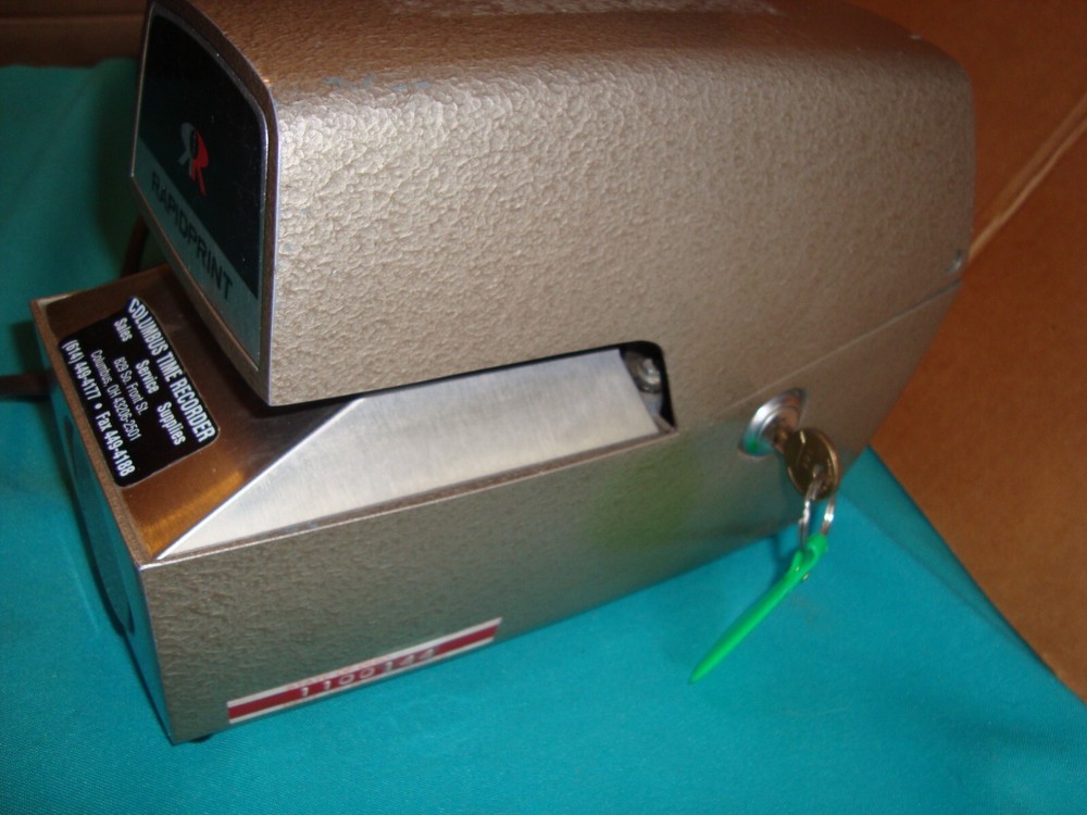 RapidPrint AR-E Electric Time Recorder Stamp With Key *working*