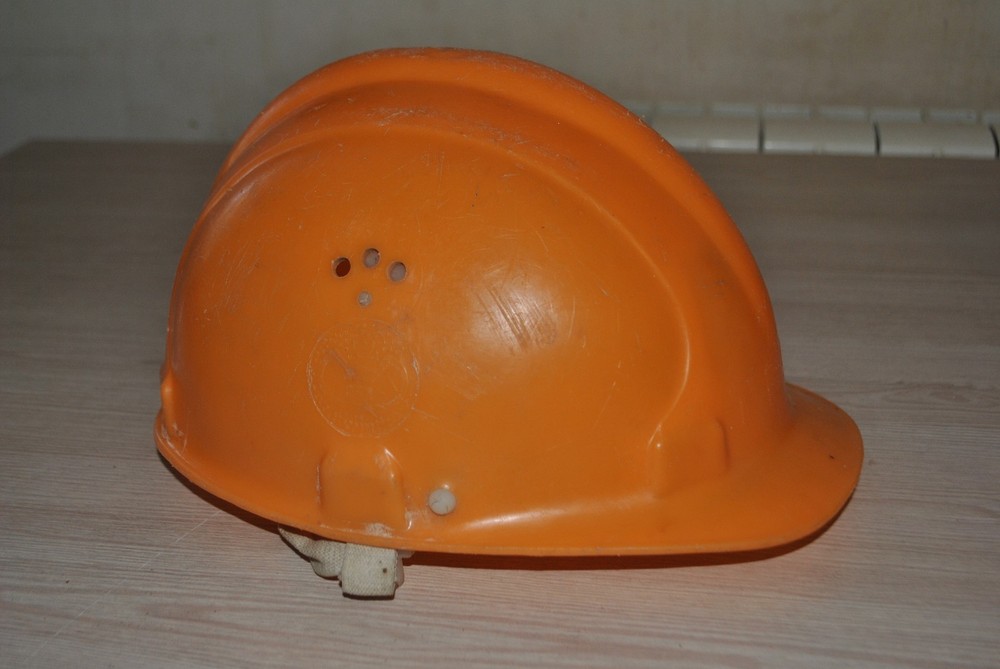 Vintage Soviet construction helmet