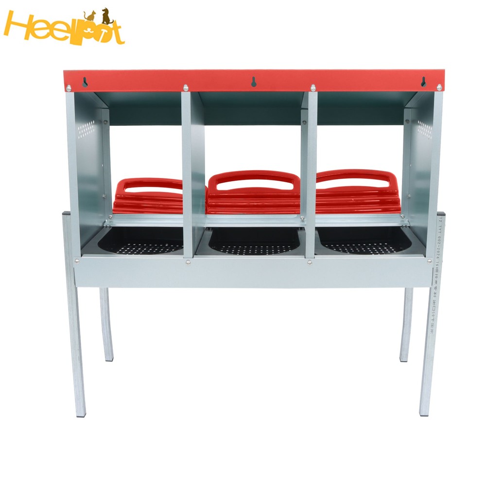 3 Compartments Red High Quality Materials Nesting Box Chickens Egg Laying Box