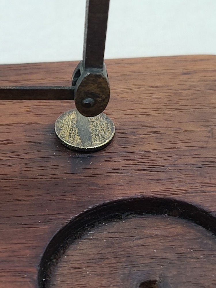 Antique Postal Scale Brass W/Walnut Base and Weights