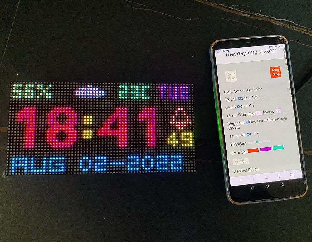 Digital Clock LED Matrix Clock Weather Station Wall clock Cool gift