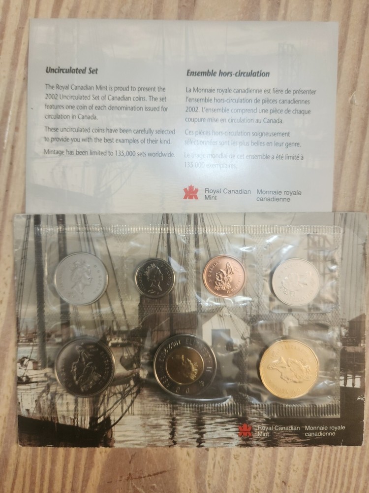 Canada 2002 Prooflike Pl Coin Set With Envelope And COA