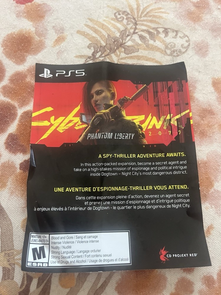 Cyberpunk 2077 Phantom Liberty DLC Code PLAYSTATION 5 PS5 SONY