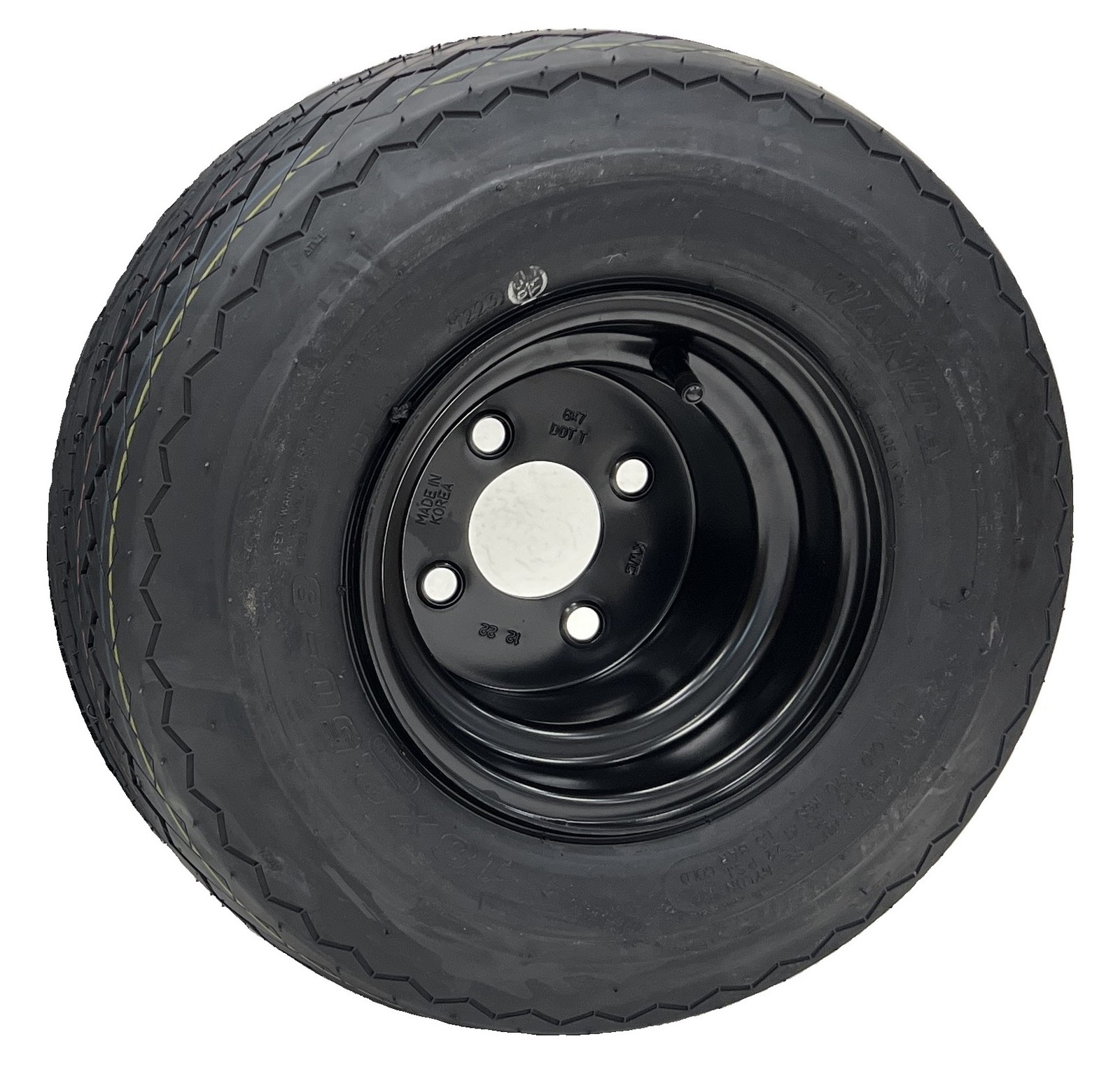 4-Pack 8" 18X8.50-8 Black Golf Cart Tire And Wheel Fits E-Z-GO, ClubCar, Cushman