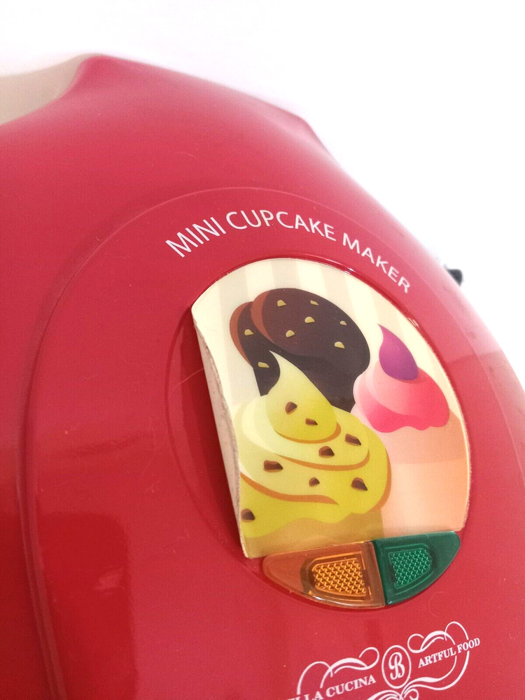 Bella Cucina Mini Cupcake Maker 13465TSK2182MF Red 760 Watts Non Stick Tested