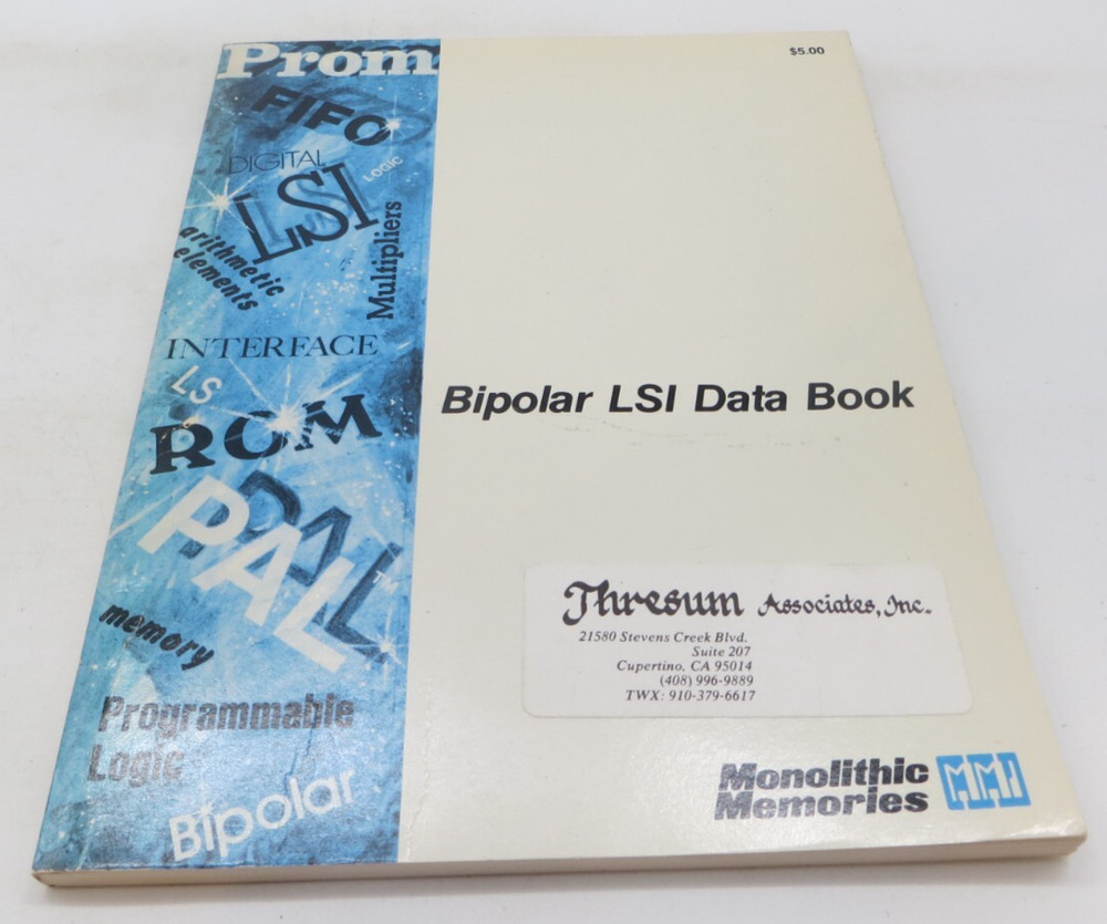 Monolithic Memories Bipolar LSI Data Book (1980 Paperback) vtg computer book