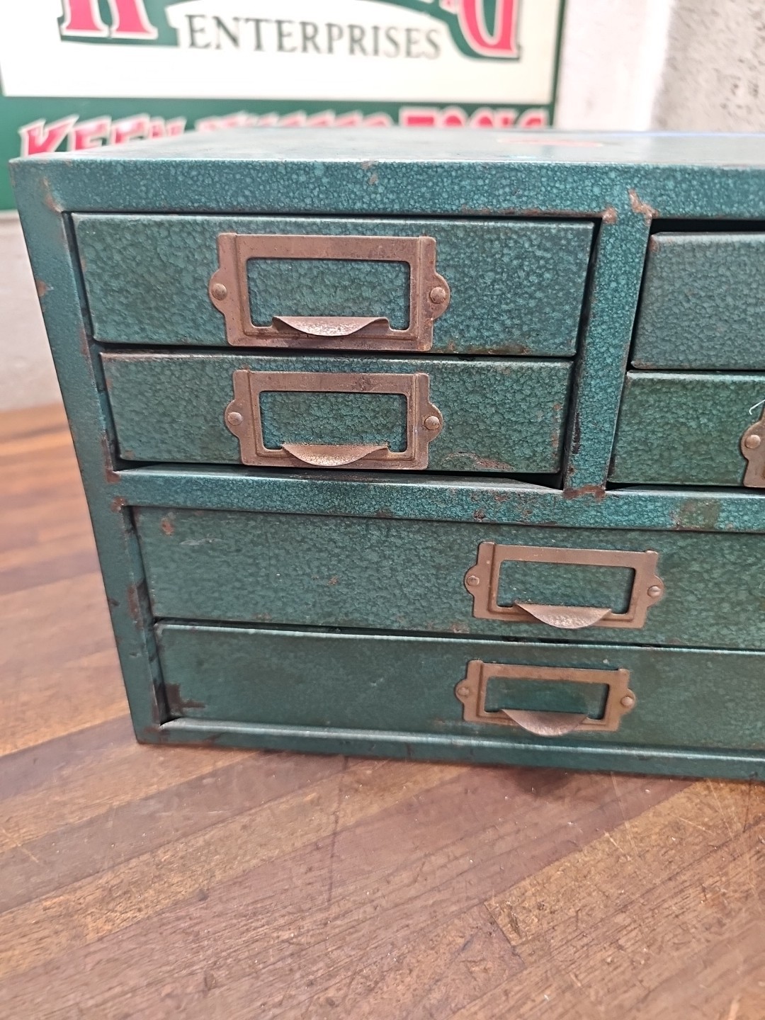 I6- Vintage WARDS MASTER QUALITY Metal 6 Drawer Small Parts Cabinet