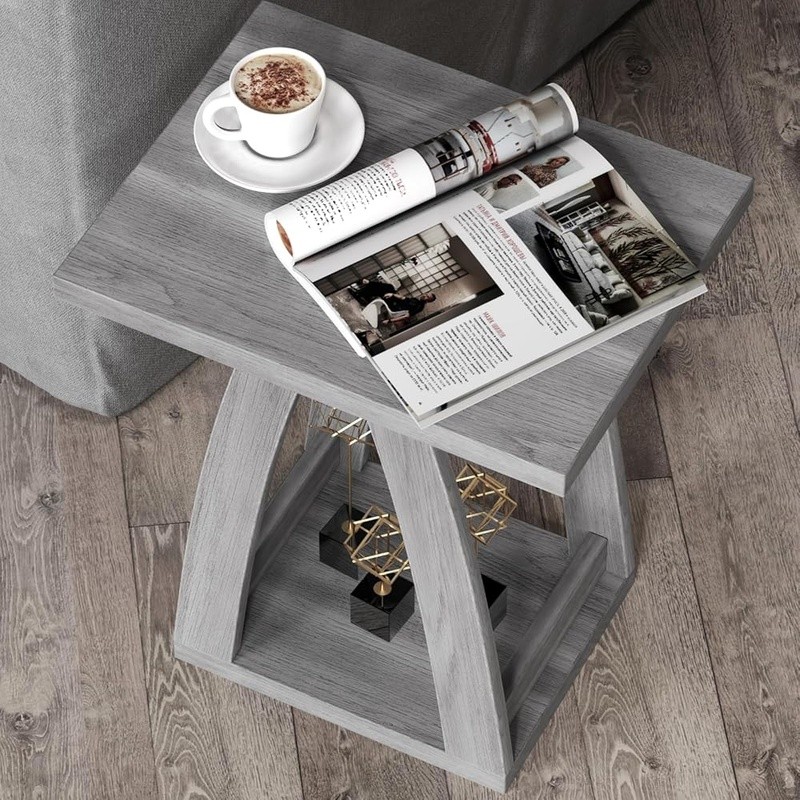 Charming Multifunctional End Table Storage Side Table Living Room Bedroom Use