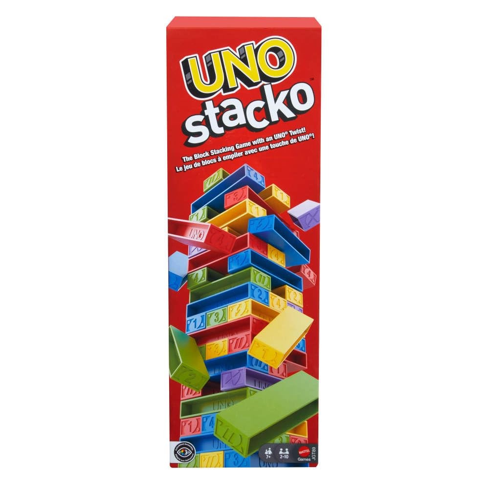 UNO Stacko Game for Kids & Family with 45 Colored Stacking Blocks & Loading T...
