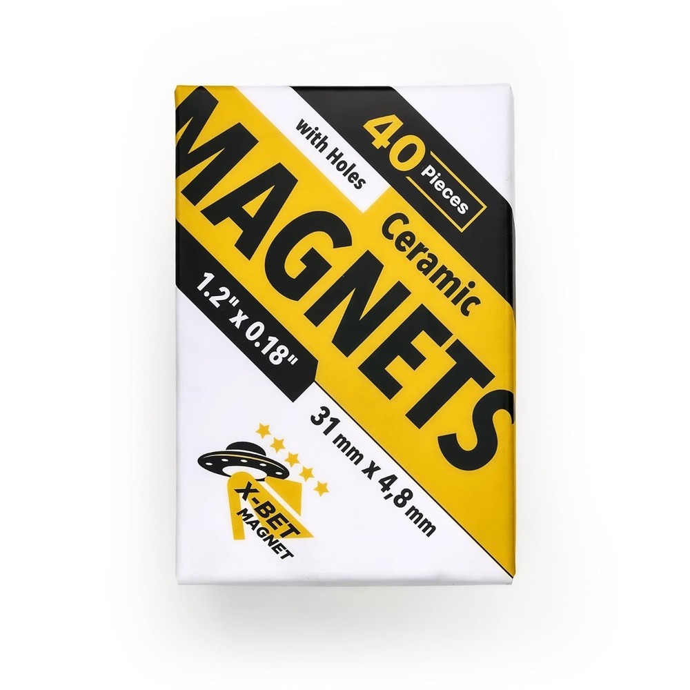 Versatile 40 Pack Ultra Strong Ring Magnets - Perfect for Home & Craft Projects
