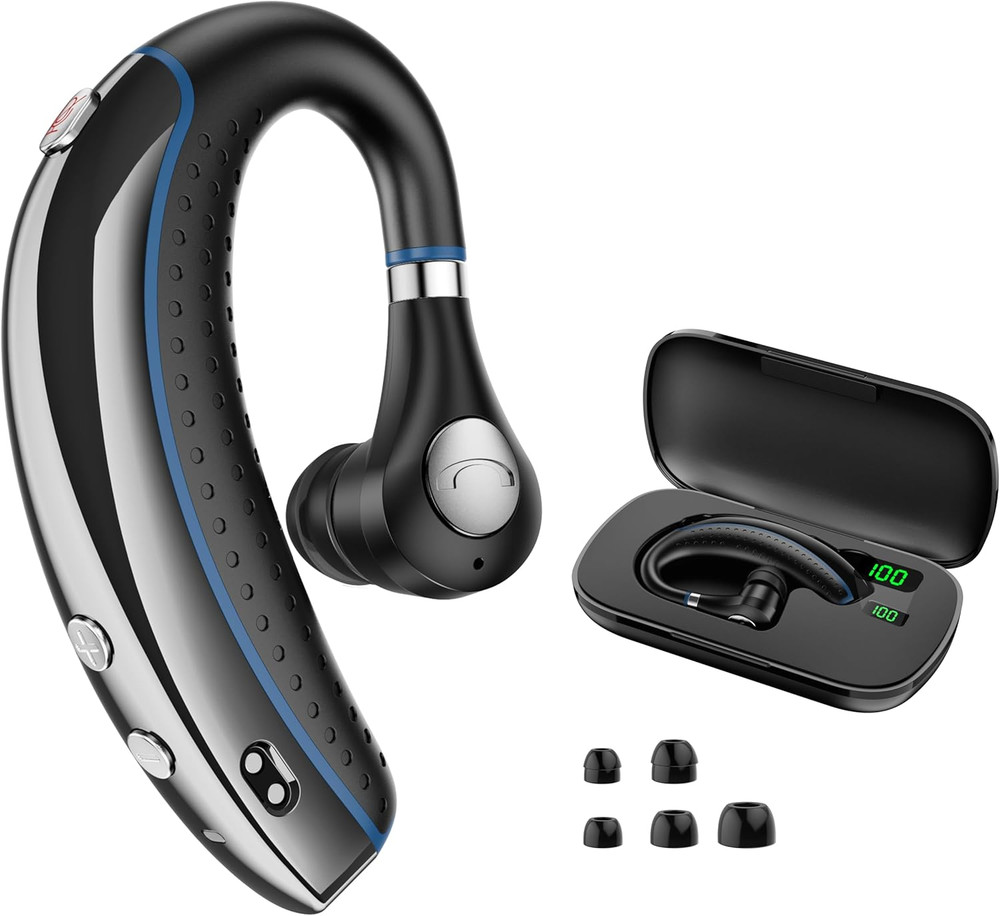 Bluetooth Headset, Bluetooth Earpiece with Noise Canceling Microphone, 0.53Oz Ul