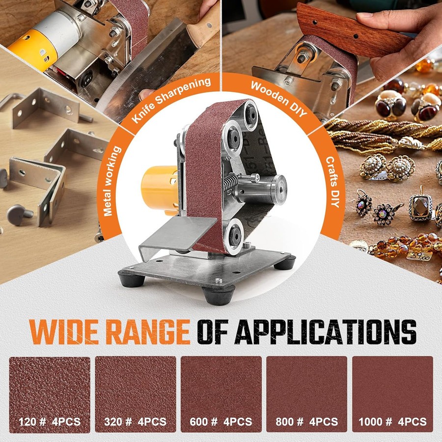 Mini Belt Sander 7 Adjustable Speed Table Polisher Buffer Handcraft System Kit