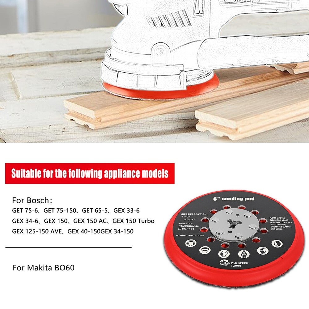 Medium Multihole Backing Pad for BOSCH 2608900007 // GET 75-150 GEX 34-150