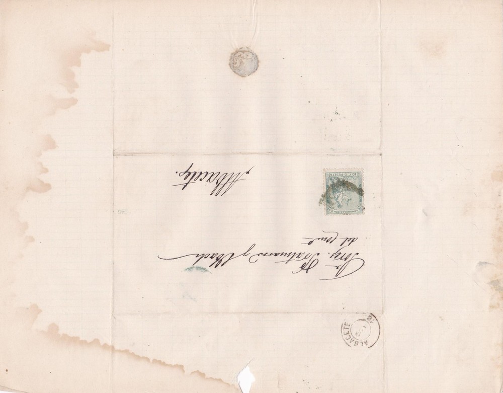 Spain 19th centuary stamps cover Ref 8277