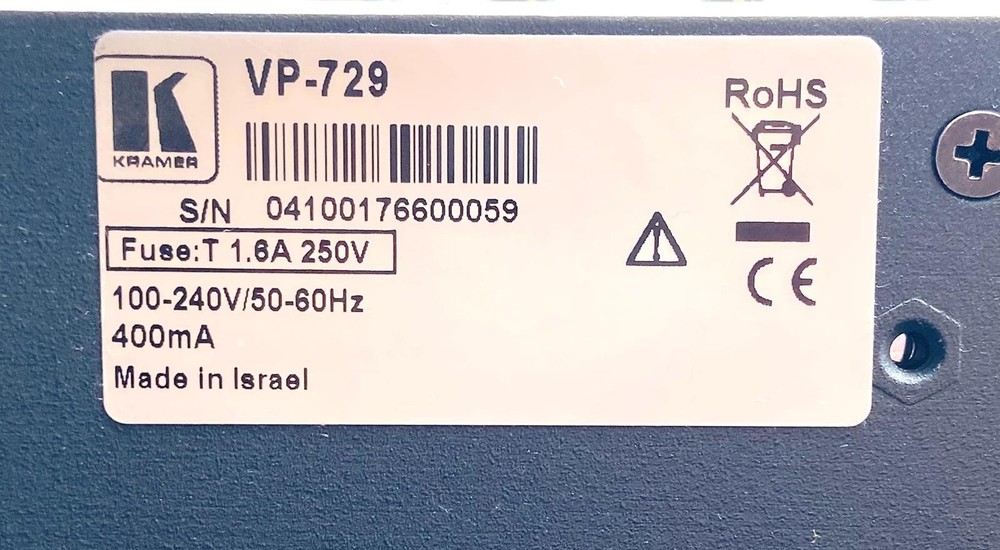 KRAMER VP-729 9-INPUT PROSCALE PRESENTATION SCALER/SWITCHER