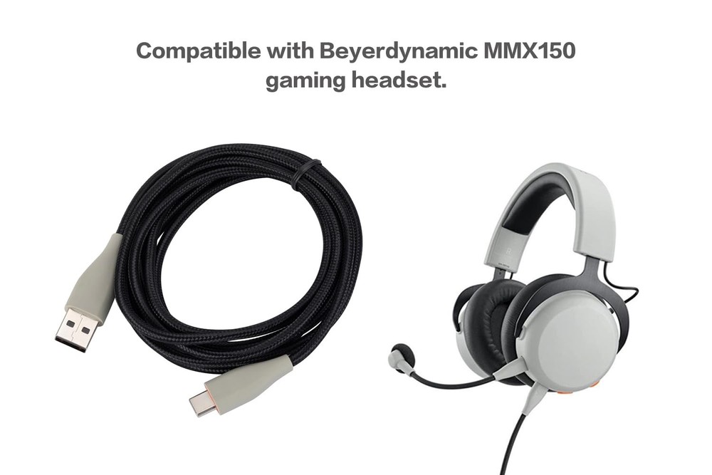 UNCLE LIGHT MMX150 Replacement Cable, Compatible with Beyerdynamic Black