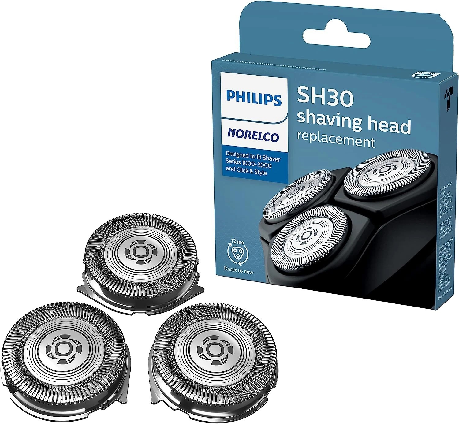 3Pcs For Philips Norelco SH30 Replacement Heads Series 3000 2000 1000 Blades