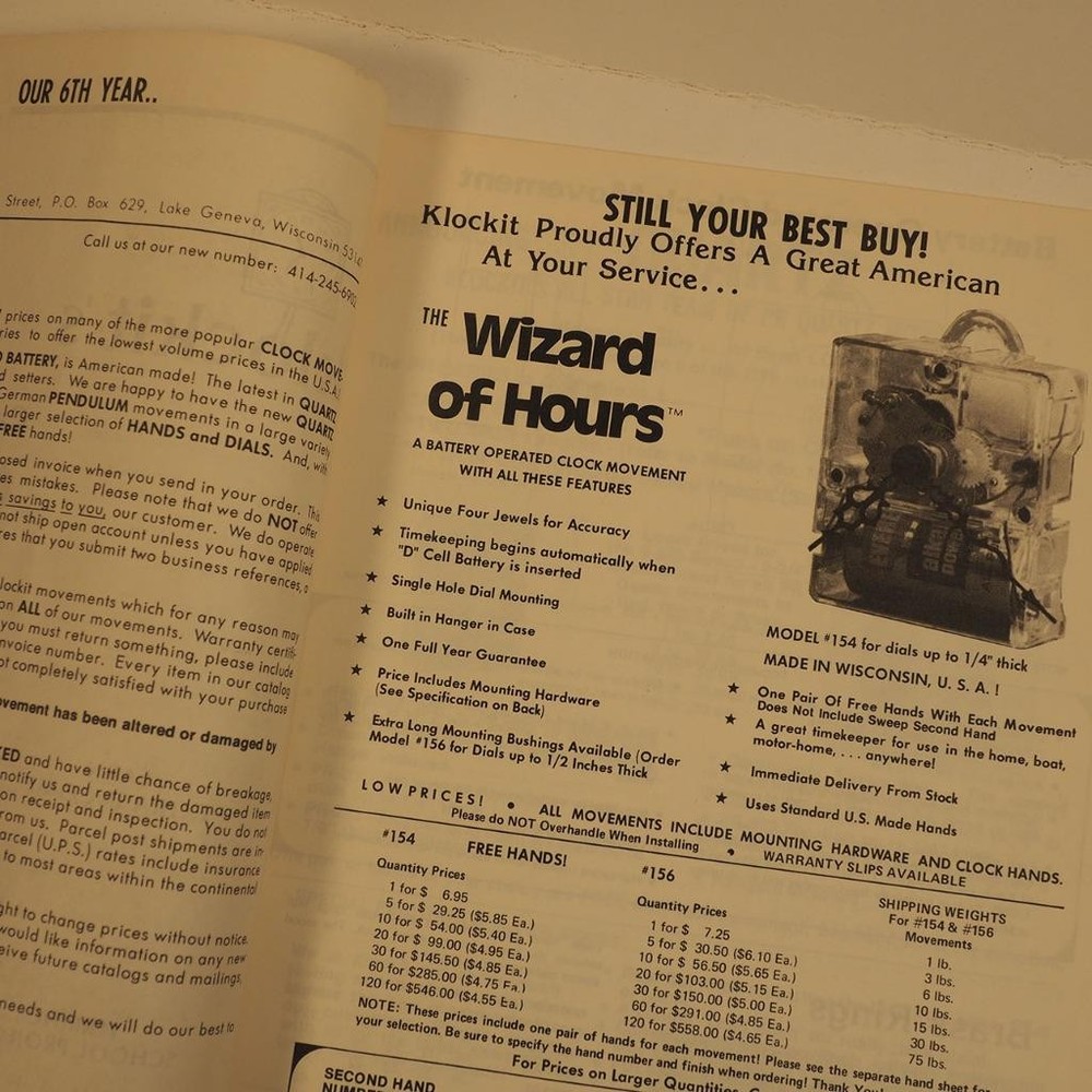 Klockit's Clock Movements & Accessories 1979-80 Clock Catalog