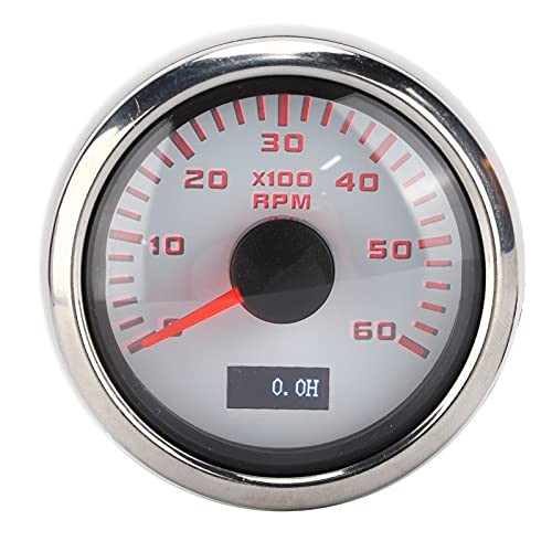 Pointer Tachometer, 52mm 6K Pointer Tachometer Gauge IP67 for 1 8 Cylinder