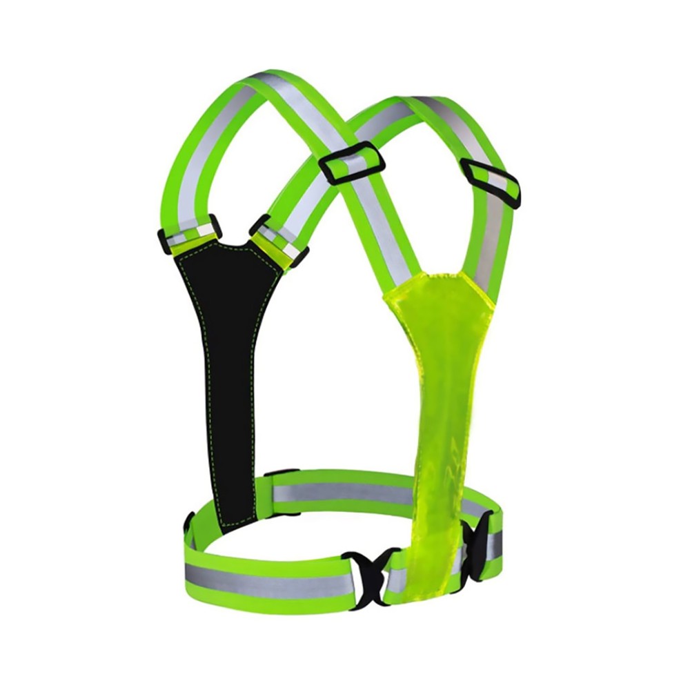 Elastic Webbing USB Rechargeable LED Reflective Running Vest 3 Lighting Modes