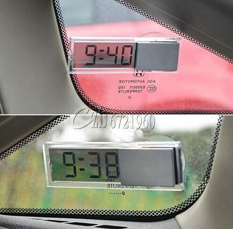 Digital LCD Display Time Clock for Vehicle Car View Mirror Suction Cup