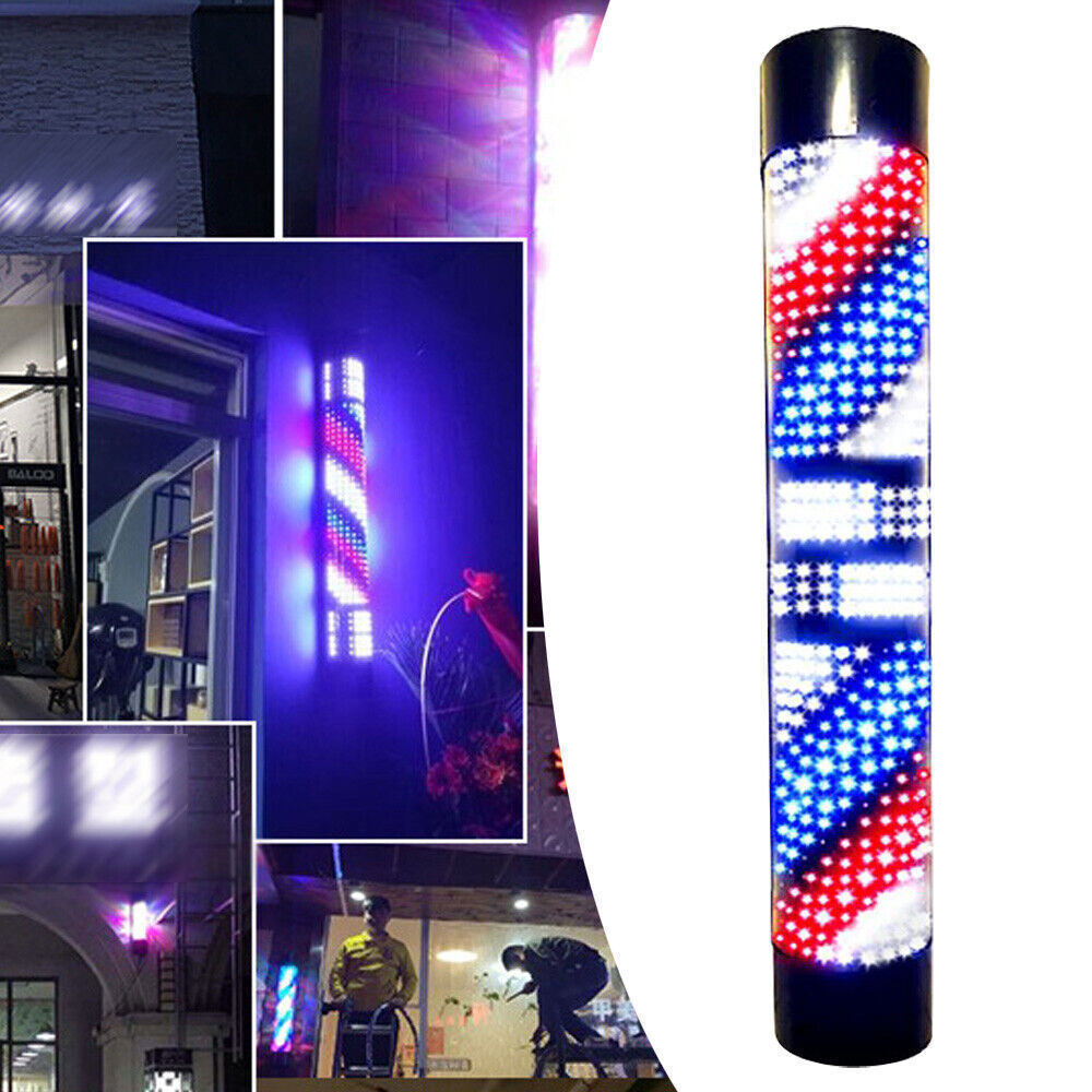 Rotating LED Barber Pole Light – Waterproof Wall Sign for Salons