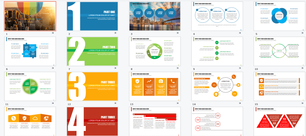 32 sets Professional PowerPoint edited Template-Business Summary Modify easily