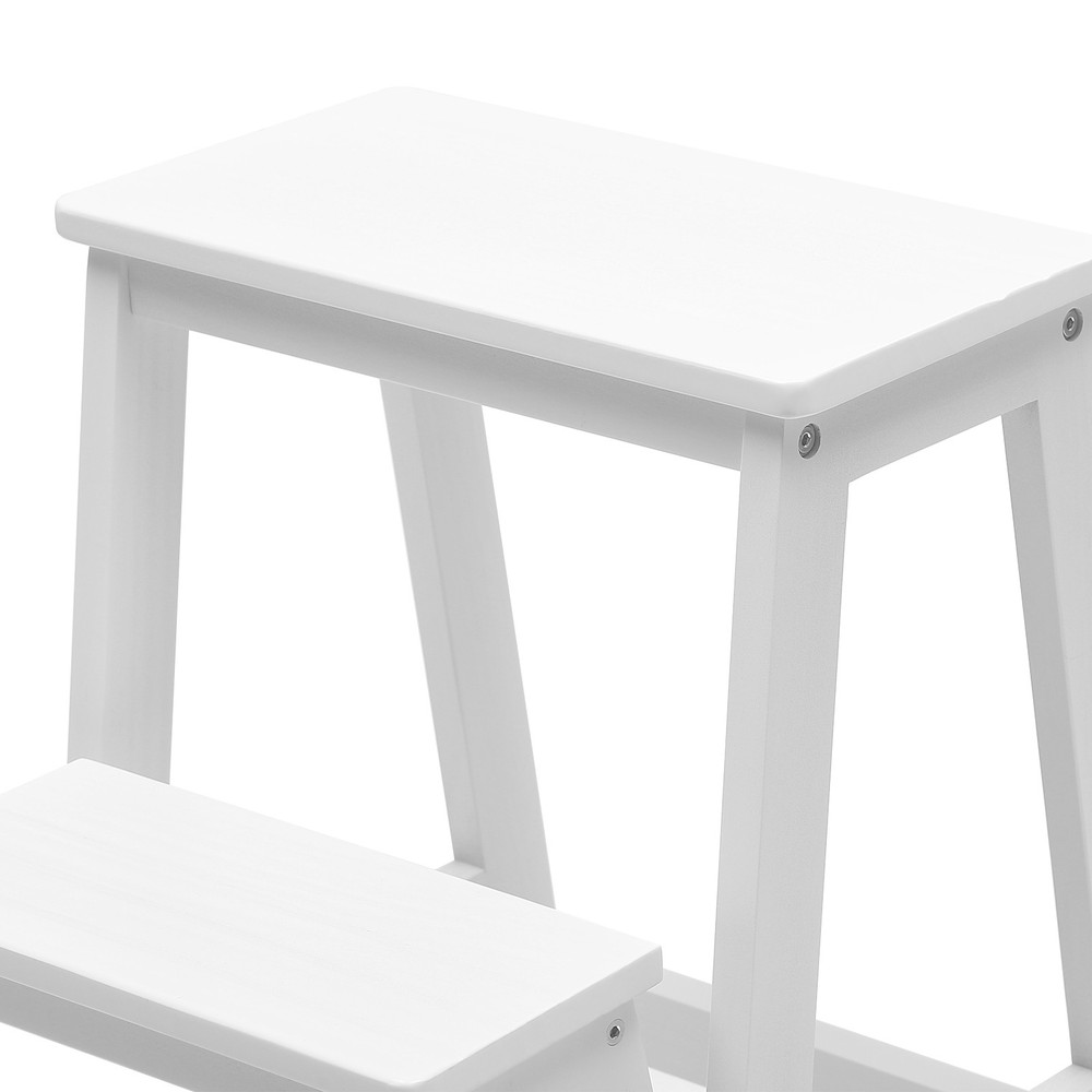 Folding Solid Wood Library Ladder Chair, Portable Multi-Functional Stool