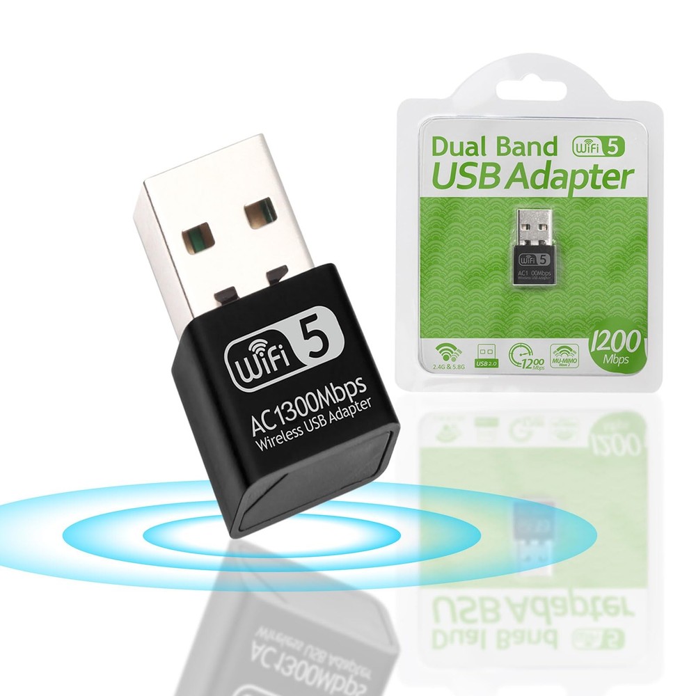 1300Mbps USB WiFi Adapter for PC-Tiny Size Wireless Network Adapter for Deskt...