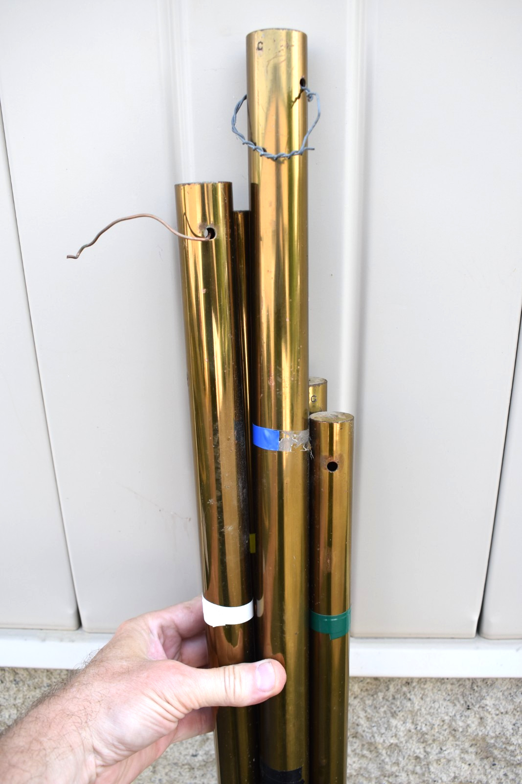 Set of 5 Church Chimes, Great Sound! 'F,C,F,C,A' Notes (CU496) chalice co.