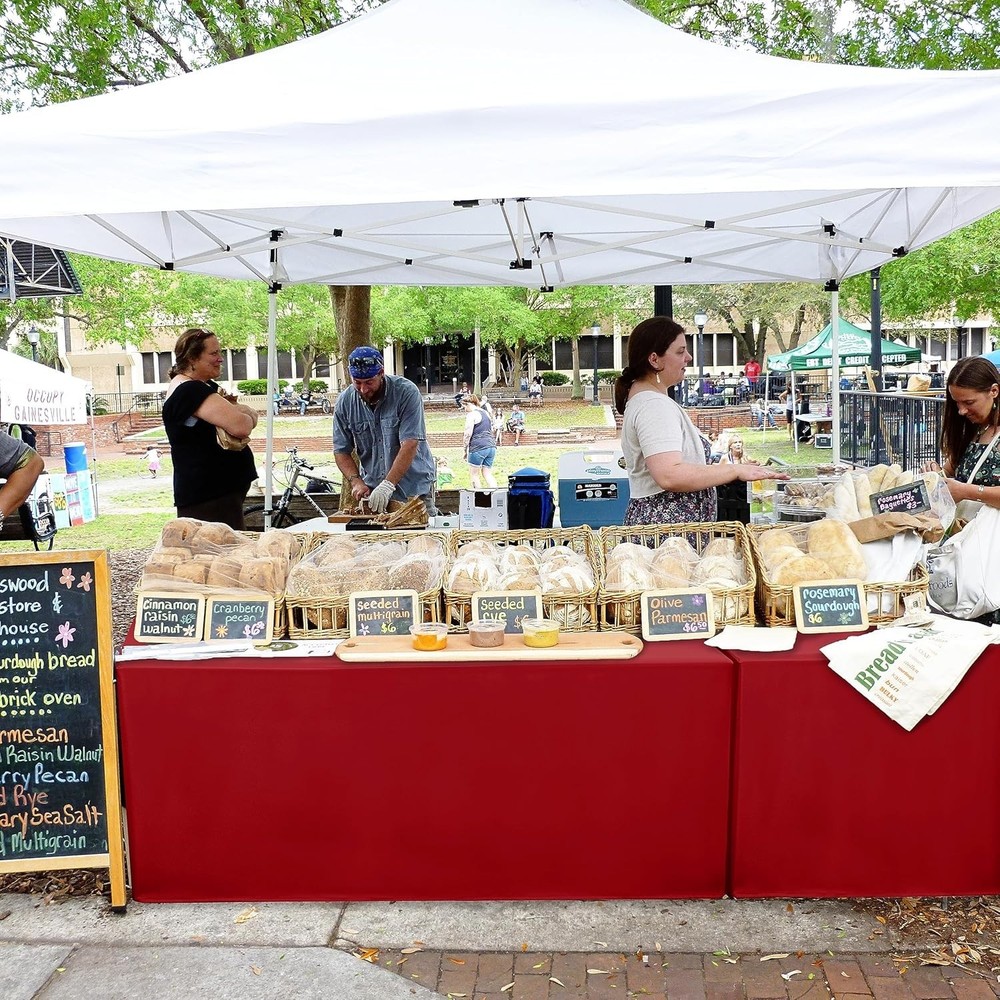 2 Pack Tablecloth for 8FT Trade Show Table Covers-Open Back 2PACK 8FT Black