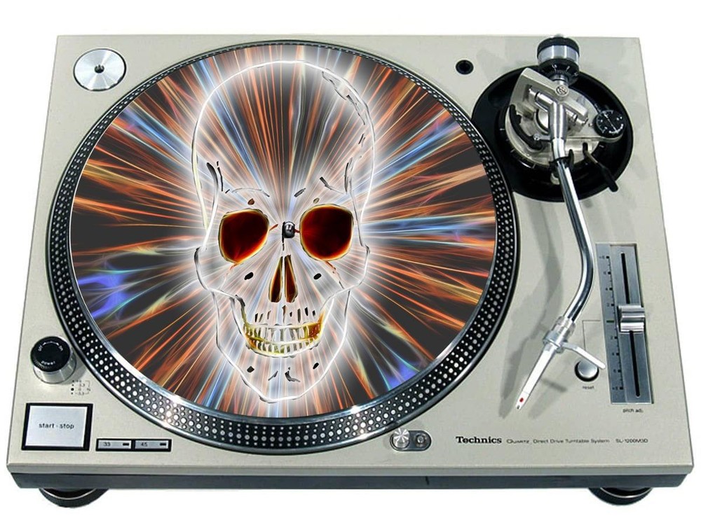 Slipmat Scratch Pad Felt for 12" Turntable LP DJ Record Player SKULL EFFECT 1