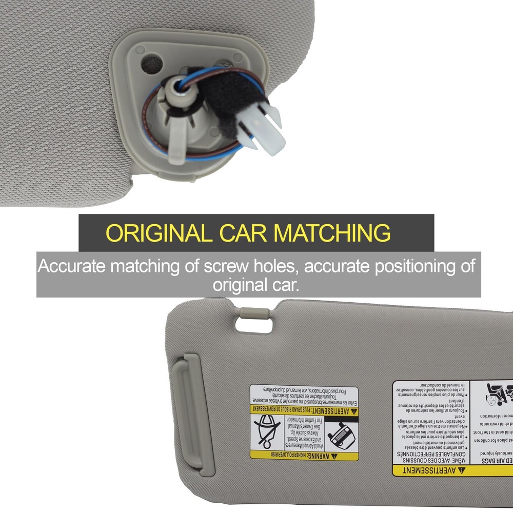 Left Driver Side Sun Visor with Light Compatible