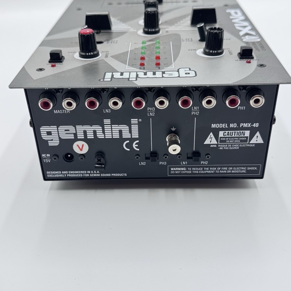 Gemini PMX-40 DJ CD Deck PMX-40 Mixer (No Cords) No Ac Adapter Light Usage EUC