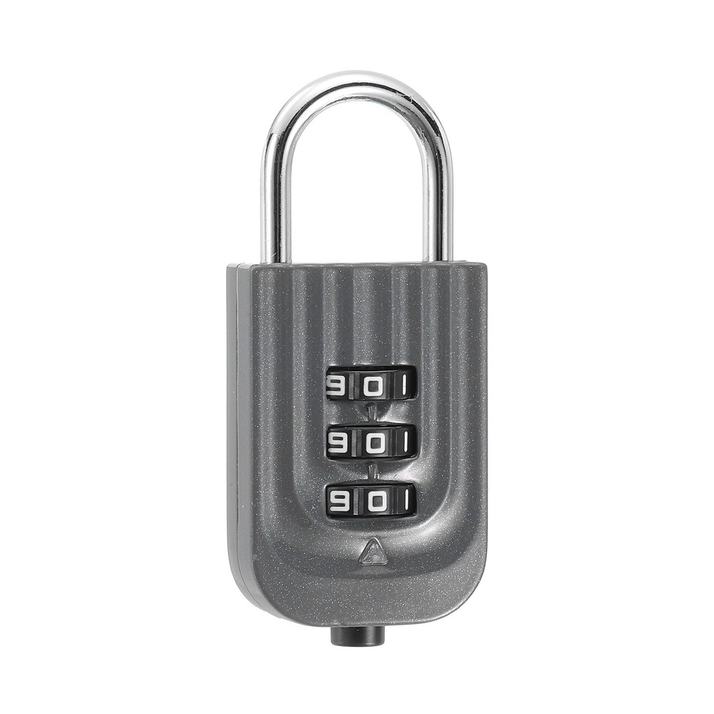 Resettable 3 Digit Combination Lock Code Padlock, Gray (65 x 30mm)