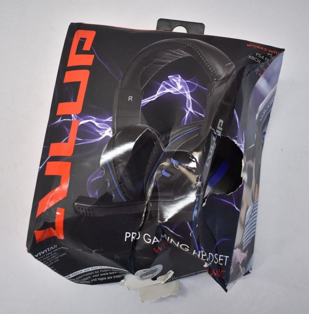 Lulup Pro Gaming Headset w Foldable Mic Universal Black/Blue Accessory