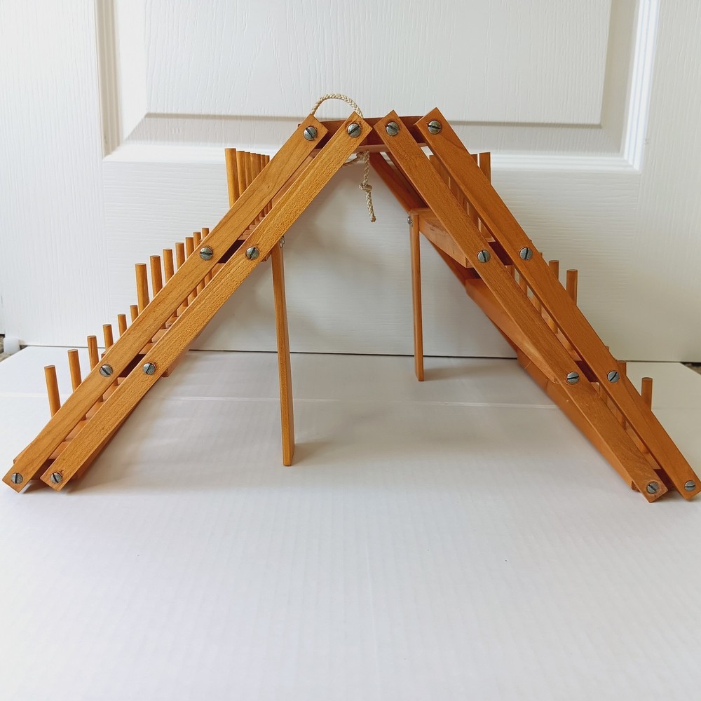 Handcrafted Tabletop Wood (Pine?) Thread Spool Rack - Holds 42 Spools Minimum