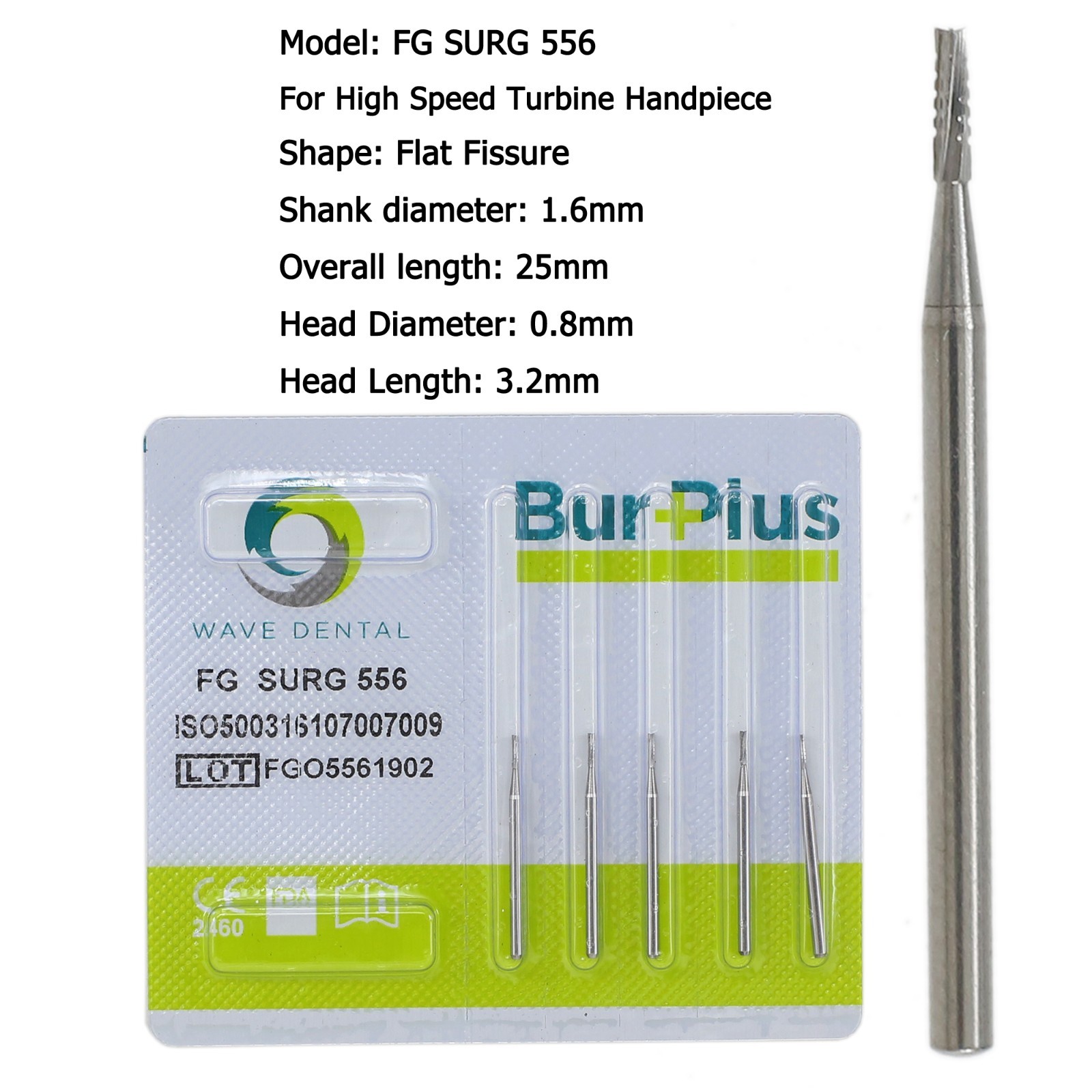 Wave Dental Surgical Carbide Burs 557 557L 702 701 Long High Speed Friction Grip