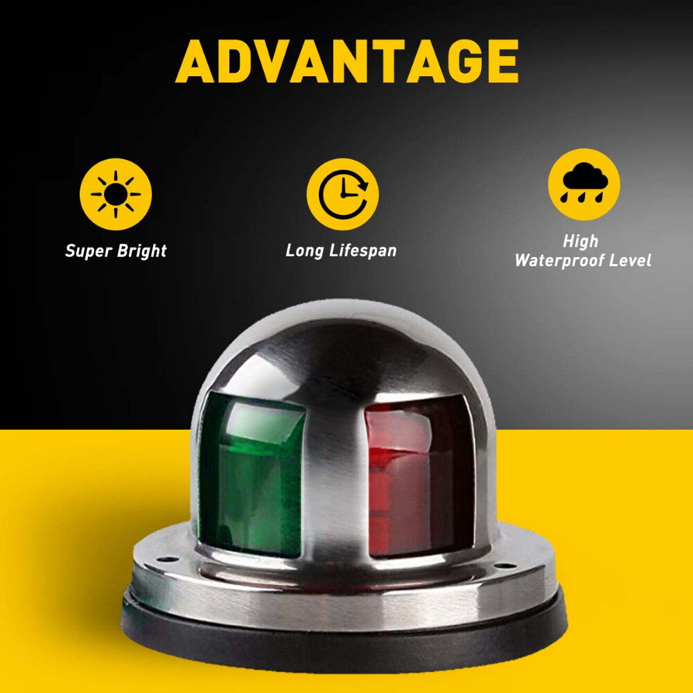 Boat Navigation Lights Red and Green LED Marine Navigation Light Boat Bow Light