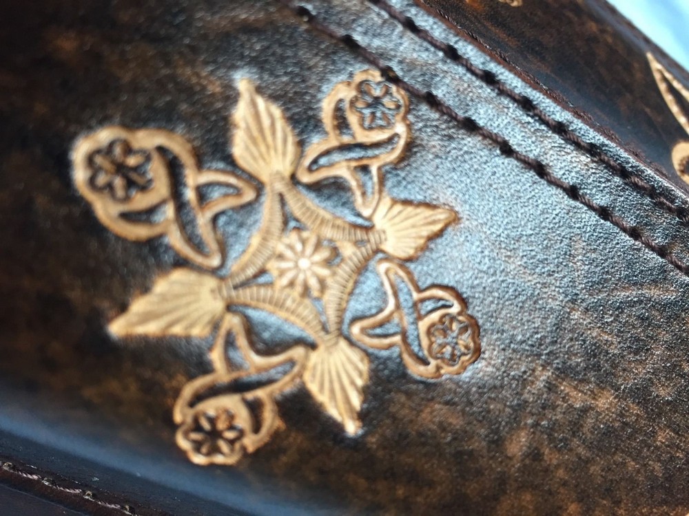 Win Genuine Tooled Leather 3 Butt 5 Shaft 3x5 Cue Case ( A Stunner )