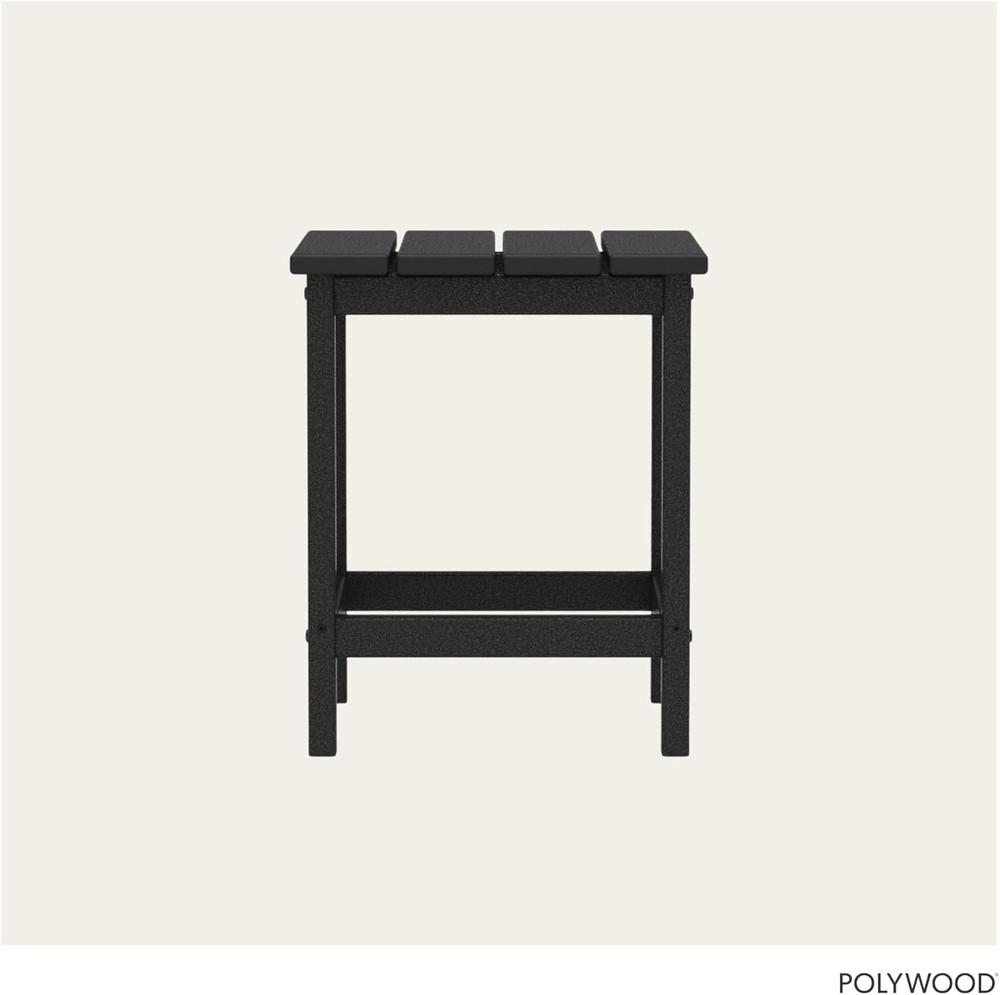 POLYWOOD Long Island 18" Side Table, Black