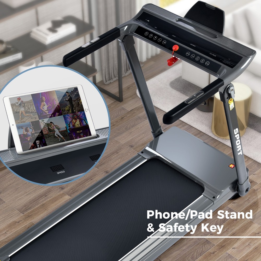 Foldable Electric 3.5HP Treadmill Portable Compact Treadmill Adjustable Speed