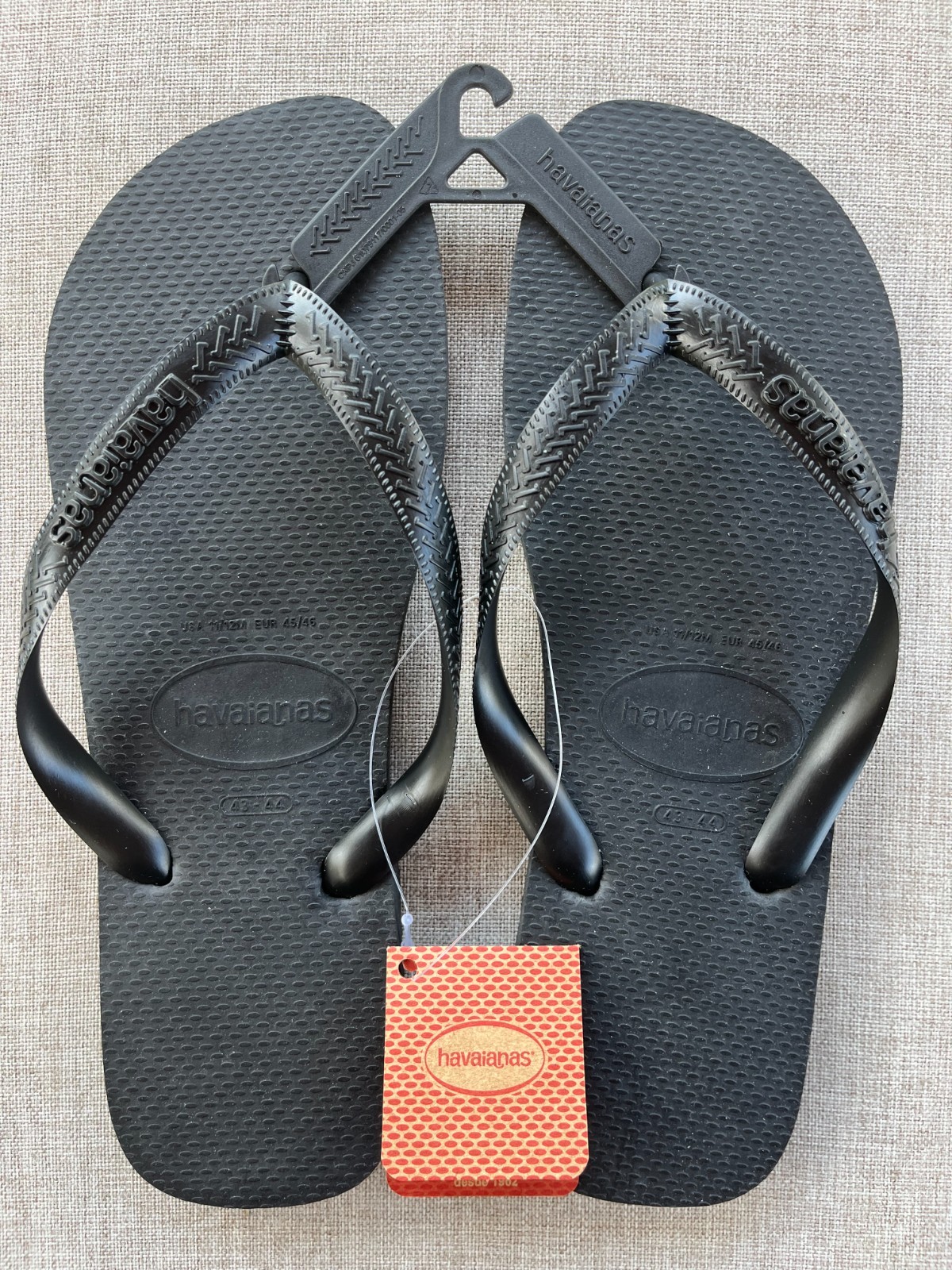 Havaianas Top Flip Flops, Black , Men’s US 11/12 - Brand New