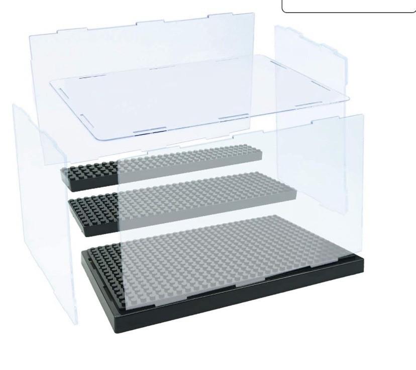 Minifigure Display Case 3-Step Acrylic Stackable Box Clear Dustproof Clear [New]
