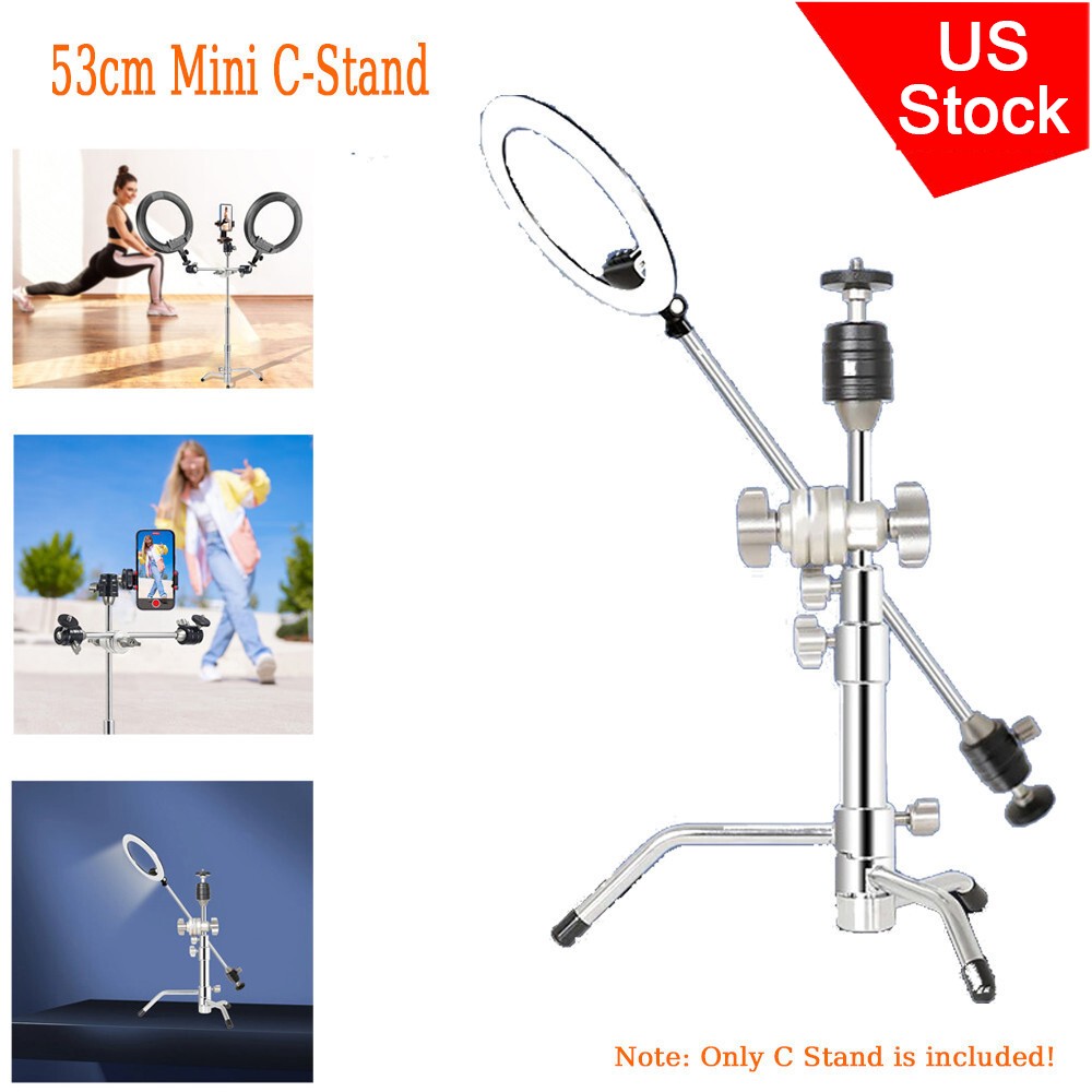 US 53cm Mini C-Stand Desk Stand Light Tripod For Camera LED Light Speedlite
