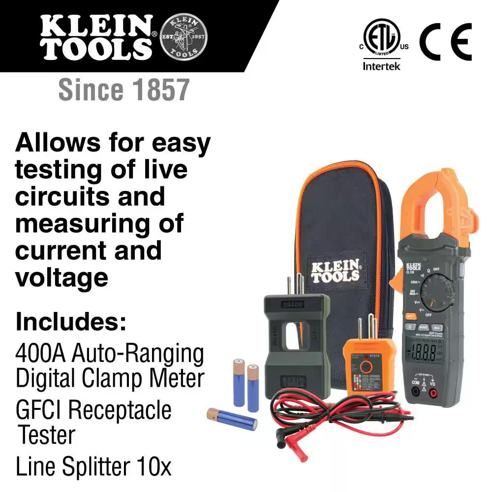 Digital Clamp Meter Electrical Maintenance and GFCI Tester Set