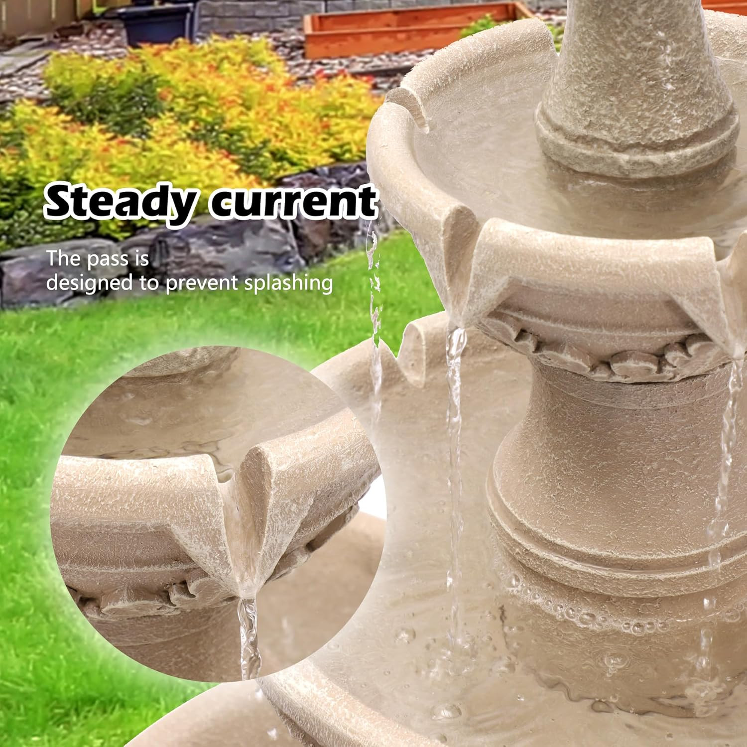 Italian Feature 48" High Solar Freestanding Water Fountain