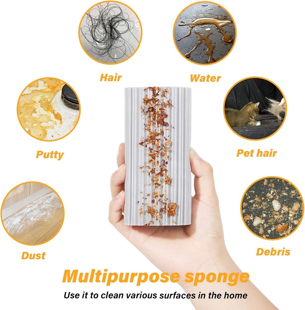 2-Pack Damp Clean Duster Sponge, Magic Sponge Eraser Baseboard Cleaner Tool, Dus